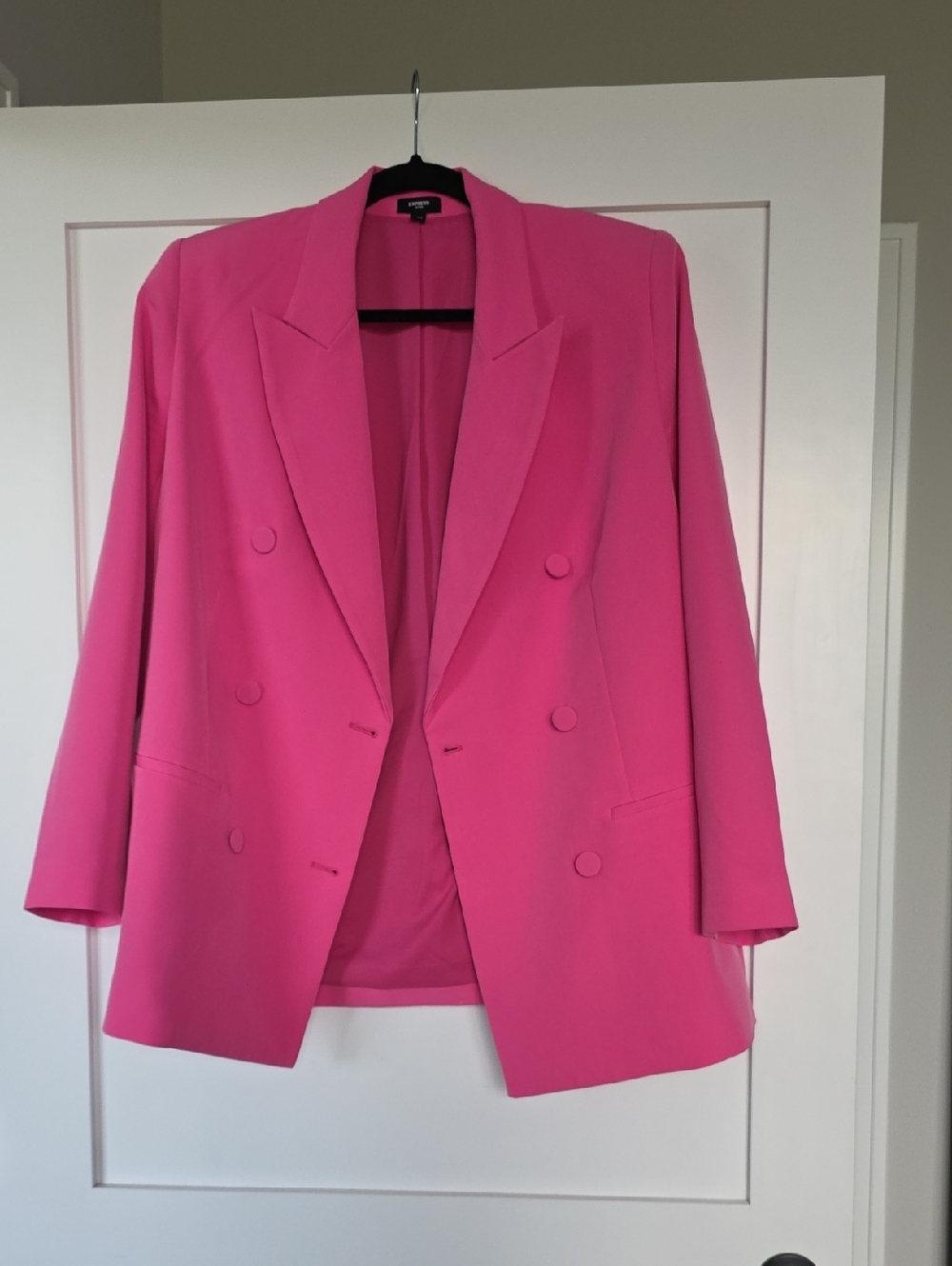 Express Double-Breasted Hot Pink Women's Blazer Jacket